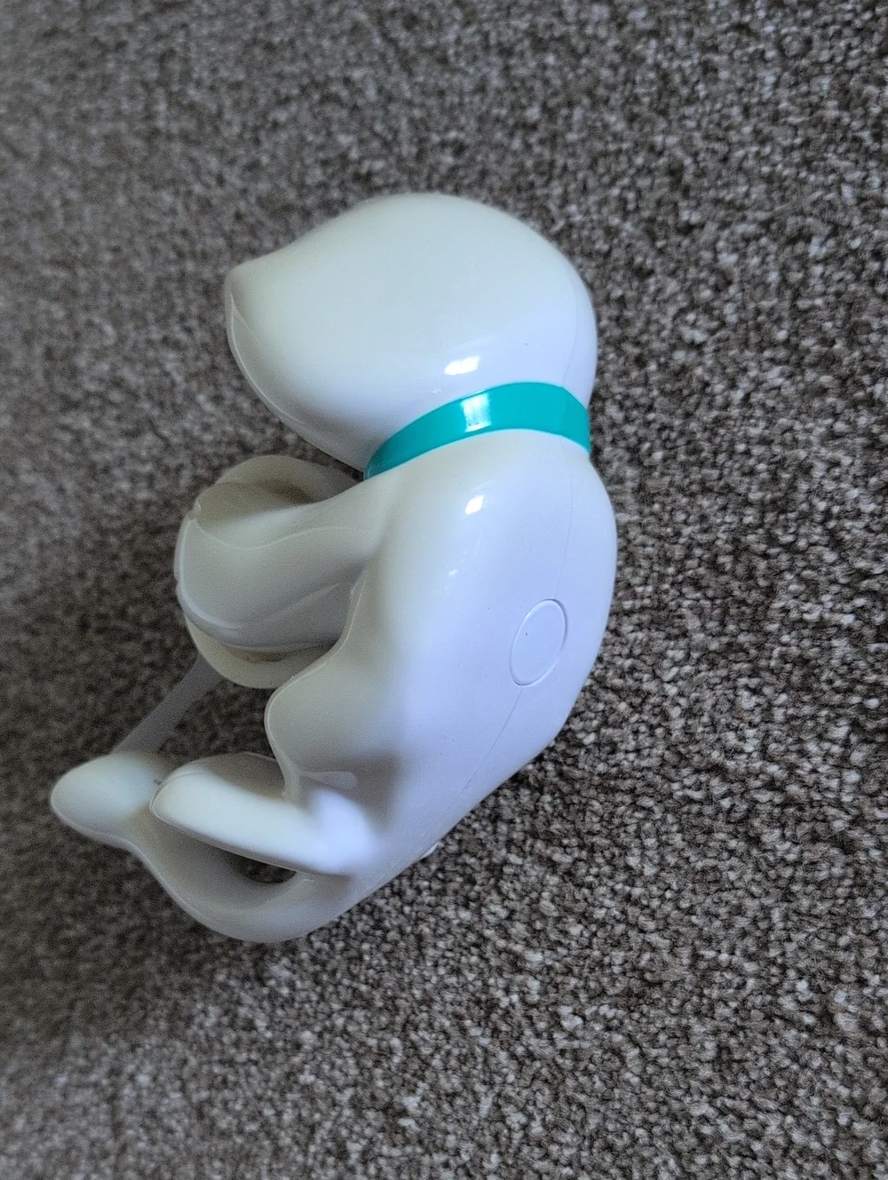 White Cat Tape Dispenser with Teal Collar